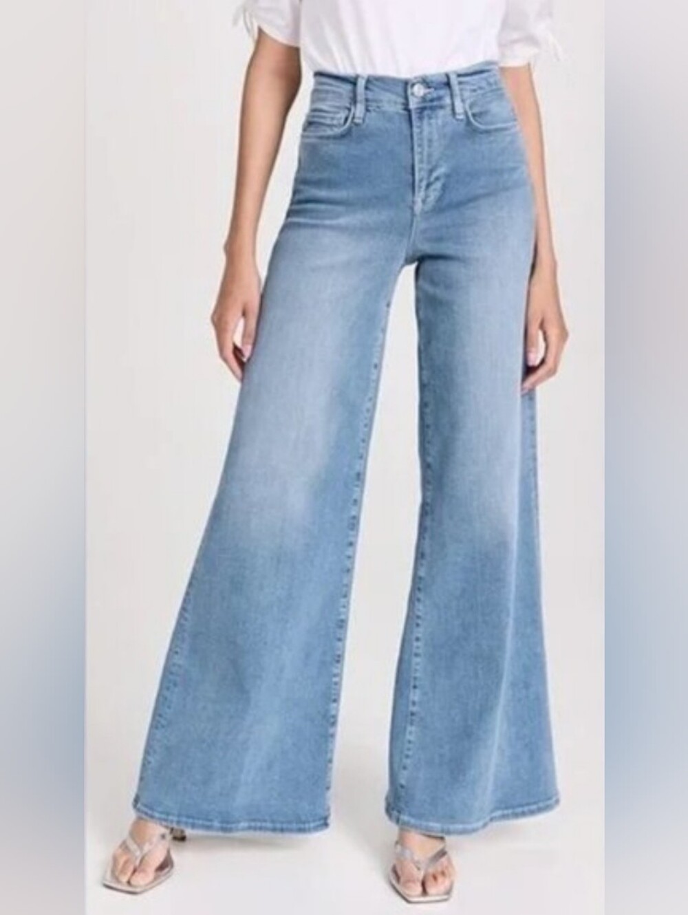 Frame Le Palazzo Jeans Super Wide Leg High Waist Blue Denim Size 31